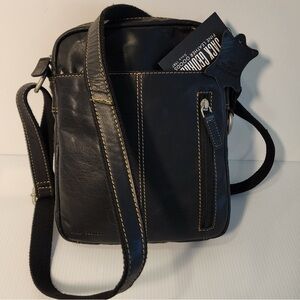 JACK GEORGES VOYAGER SLIM GENUINE BUFFALO LEATHER CROSSBODY unisex